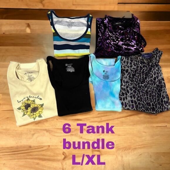 6 Tank top bundle, lot, 6 in total  large & XL EUC excellent used condition - Picture 5 of 16